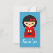 Carte De Correspondance Cute orange Kokeshi poupées japonaises (Devant)