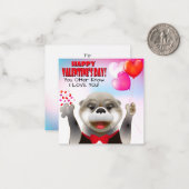 Carte De Correspondance Cute Otter à Tuxedo | Classe Saint Valentin (Devant/Arrière en situation)