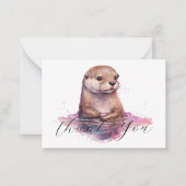 Carte De Correspondance Cute Otter Merci (Devant)