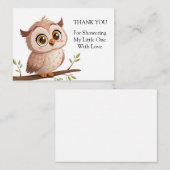 Carte De Correspondance Cute Owl Merci (Devant / Derrière)