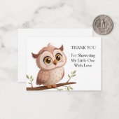 Carte De Correspondance Cute Owl Merci (Devant/Arrière en situation)