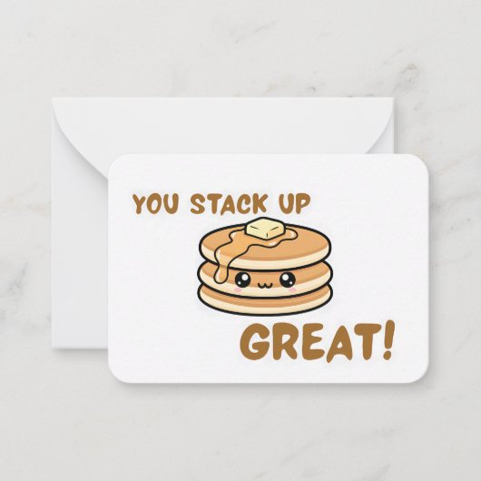 Carte De Correspondance Cute Pancake Valentine Classroom Flat Note Card (Devant)