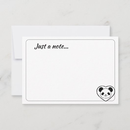 Carte De Correspondance Cute Panda Bear Cartoon Custom Just a Note (Devant)