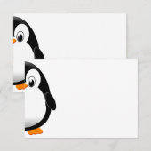 Carte De Correspondance Cute Penguin Black and White Blank (Devant / Derrière)