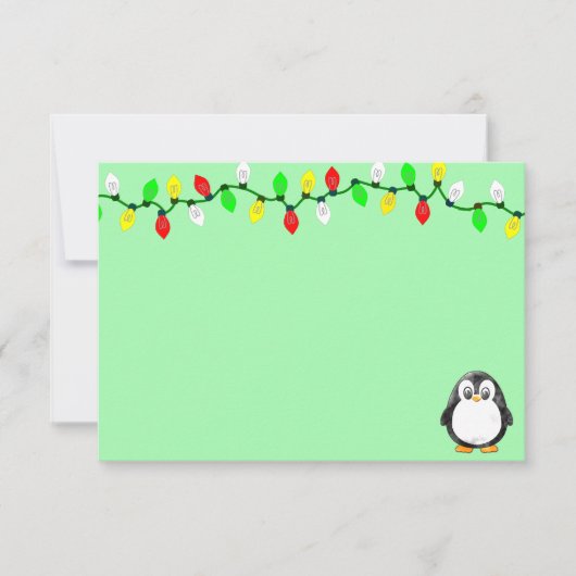 Carte De Correspondance Cute Penguin Cartoon Blank Custom Christmas (Devant)