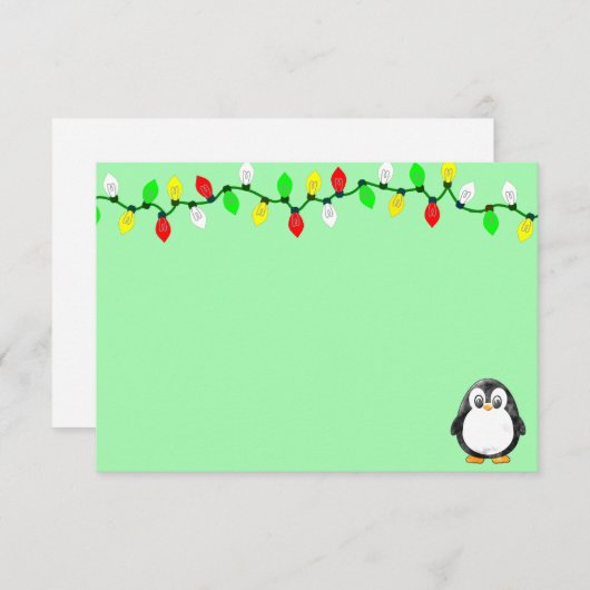 Carte De Correspondance Cute Penguin Cartoon Blank Custom Christmas (Devant / Derrière)