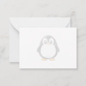Carte De Correspondance Cute Penguin Cartoon Custom Lined Monogram (Dos)