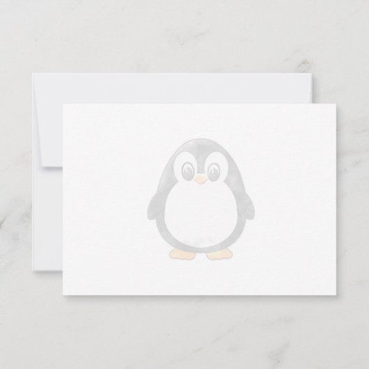 Carte De Correspondance Cute Penguin Cartoon Custom Monogram (Dos)