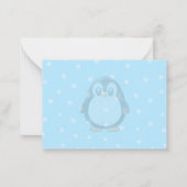 Carte De Correspondance Cute Penguin Cartoon Snow Custom Monogram (Dos)