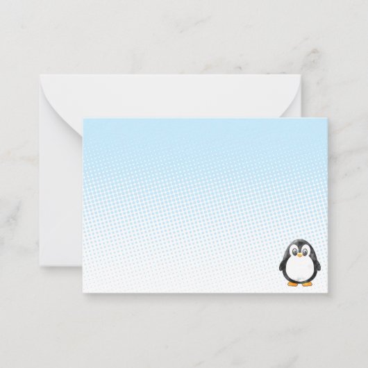 Carte De Correspondance Cute Penguin Drawing Blank Custom (Devant)