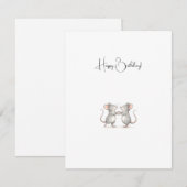Carte De Correspondance Cute Personalised Happy Birthday Mice. (Devant / Derrière)