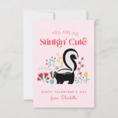 Carte De Correspondance Cute Pink Skunk Classroom Valentine (Devant)