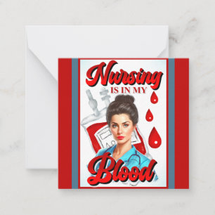 Carte De Correspondance Cute Pinup_ Soins infirmiers dans mon sang
