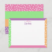 Carte De Correspondance Cute Pois & Pastel Frame Girls Papeterie (Devant / Derrière)