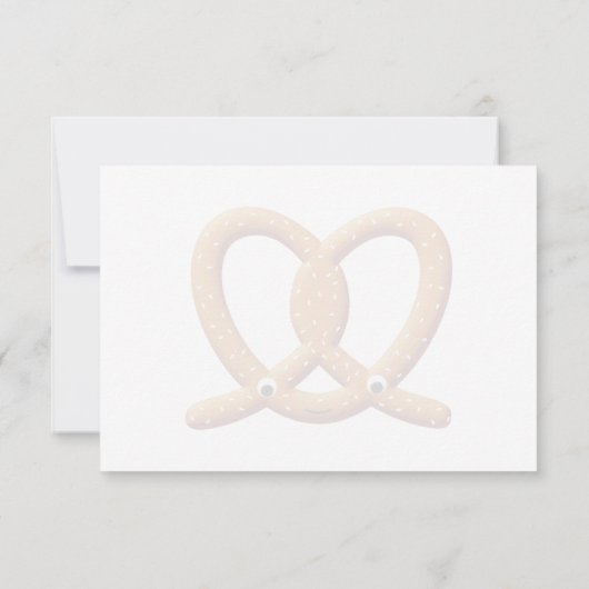 Carte De Correspondance Cute Pretzel Drawing Lined Monogram Personalized (Dos)