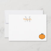 Carte De Correspondance Cute Pumpkin Drawing Custom Monogram (Devant)