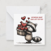 Carte De Correspondance Cute Raccoon Valentine Card (Devant)
