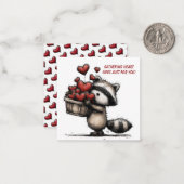 Carte De Correspondance Cute Raccoon Valentine Card (Devant/Arrière en situation)