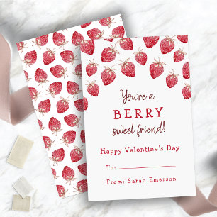 Carte De Correspondance Cute Red Strawberries Valentine