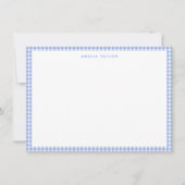 Carte De Correspondance Cute Retro Periwinkle Gingham Plaid Personalized (Devant)