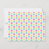 Carte De Correspondance Cute Retro Yellow Pink Blue Daisies (Dos)