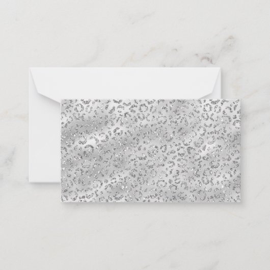 Carte De Correspondance Cute Silver Cheetah (Devant)