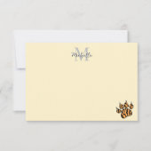 Carte De Correspondance Cute Tiger Paw Print Personalized Monogram (Devant)