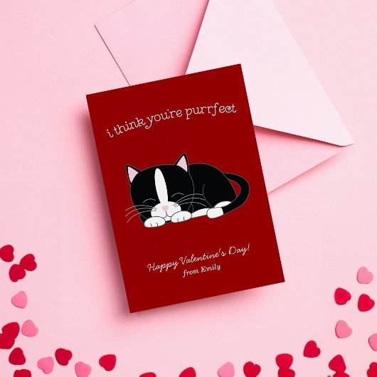 Carte De Correspondance Cute Tuxedo Cat Classroom Valentines