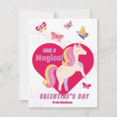 Carte De Correspondance Cute Unicorn Classroom Valentine's Day Cards (Devant)