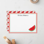 Carte De Correspondance Cute Watermelon Fun Personnalisé (Devant/Arrière en situation)