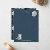 Carte De Correspondance Cute Wolf Pack Woodland Night Sky Moon Kids (Devant/Arrière en situation)