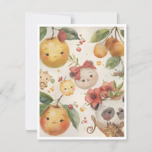 Carte De Correspondance Cutie Fruitie Flat Note Card (Devant)