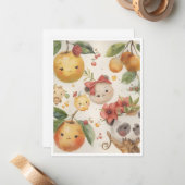 Carte De Correspondance Cutie Fruitie Flat Note Card (Devant/Arrière en situation)
