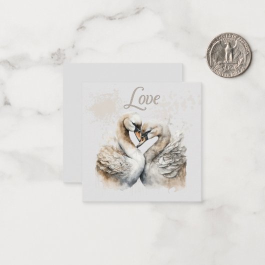 Carte De Correspondance Cygnes de l'amour (Devant/Arrière en situation)