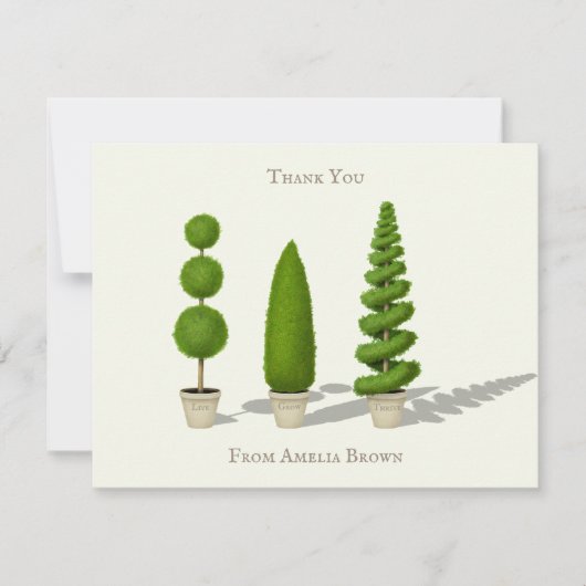 Carte De Correspondance Cypress Topiary personnalisable "Live Grow Thrive" (Devant)