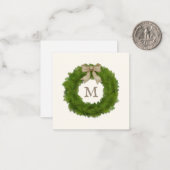 Carte De Correspondance Cypress Wreath Avec Bow Rustique Personnalisé Mono (Devant/Arrière en situation)