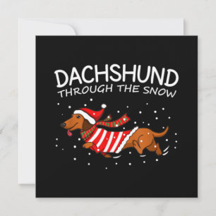Carte De Correspondance Dachshund à travers la neige Noël drôle de chien