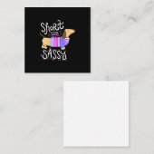 Carte De Correspondance Dachshund Court Et Sassy (Devant / Derrière)