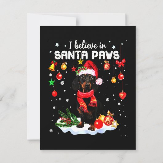 Carte De Correspondance Dachshund Cute Christmas (Devant)