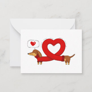 Carte De Correspondance Dachshund et coeur