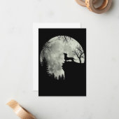 Carte De Correspondance Dachshund Et Lune Halloween (Devant/Arrière en situation)