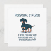 Carte De Correspondance Dachshund Personal Stalker (Devant / Derrière)
