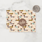 Carte De Correspondance Dachshunds amusants en Casquette et pulls (Devant/Arrière en situation)