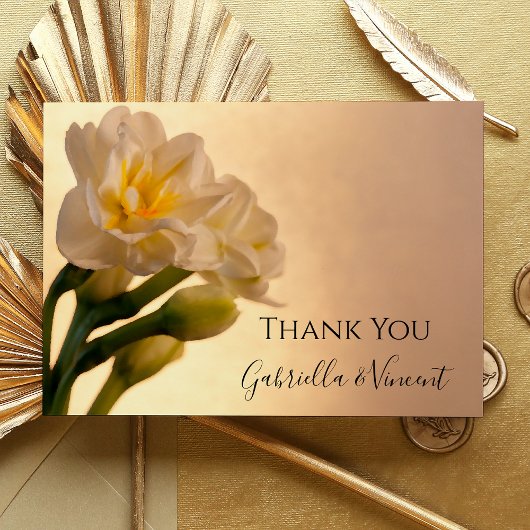 Carte De Correspondance Daffodils blancs Nota de mariage plat de printemps