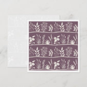 Carte De Correspondance Dainty Meadow Minimalist Botanical Silhouette Plum (Devant / Derrière)