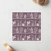 Carte De Correspondance Dainty Meadow Minimalist Botanical Silhouette Plum (Devant/Arrière en situation)