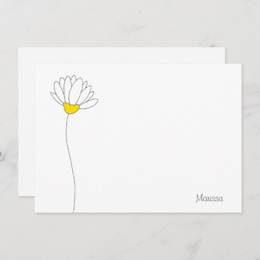 Carte De Correspondance Daisy tiré à la main (Devant / Derrière)