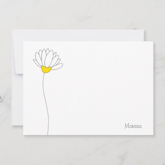 Carte De Correspondance Daisy tiré à la main (Devant)