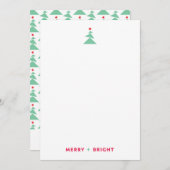 Carte De Correspondance Danse moderne sapin de Noël Vert et Rouge (Devant / Derrière)