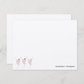 Carte De Correspondance Danseur de ballet Merci d'anniversaire (Devant / Derrière)